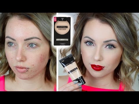 Foundation Friday! WET N WILD COVERALL FOUNDATION & POWDER First Impression Review | Acne/Pale Skin