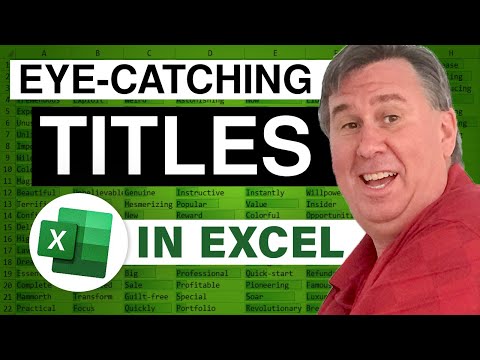 Excel - Eye-Catching Titles Using WordArt in Excel - Episode 389