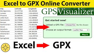 Convert Excel to GPX using Online Converter
