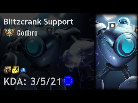 Blitzcrank Support vs Morgana - Godbro - EUW Challenger Patch 7.18