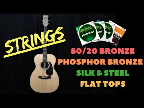 Acoustic Guitar "String" Comparison - 80/20 vs Phosphor Bronze vs Silk & Steel vs Flat Tops