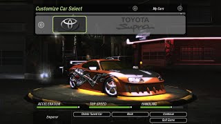 NFS Underground 2 | Toyota Supra | Customization and Gameplay