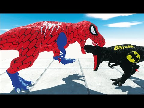 SPIDERMAN T-REX DEATH FALL - ARBS MODS - Animal Revolt Battle Simulator