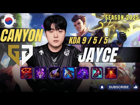 GEN Canyon JAYCE vs ZAAHEN Jungle - Patch 25.23 KR Ranked | lolrec
