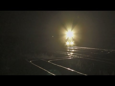 V/Line Diesel Locomotive With Passenger Train at Night - Australian Railways, Railroads & Trains