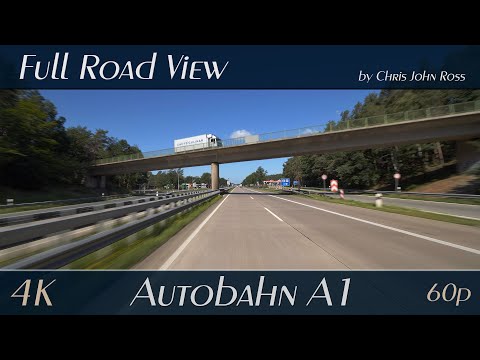 Autobahn (A1), Germany: RP Delmetal - Wildeshausen-Nord - RS Wildeshausen - 4K (2160p/60p) Ultra HD