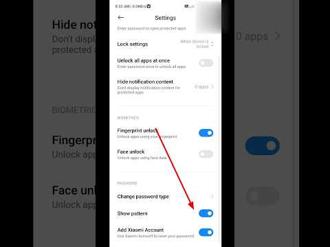 Show pattern | How to ON show pattern | pattern Lock kaise Hide kare | #shorts