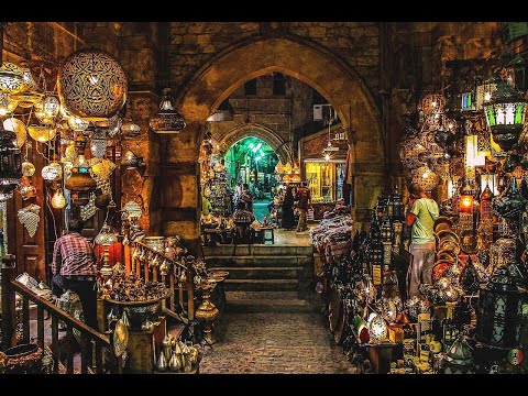 Cairo, Egypt Evening Walk   Khan el Khalili Market at Night