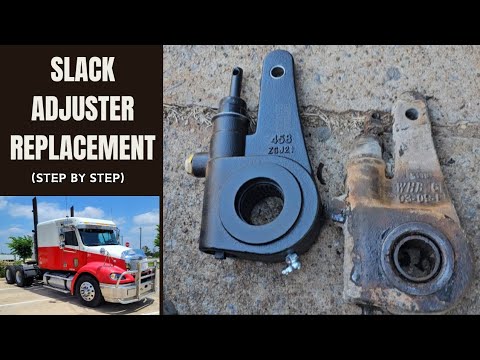 Changing slack adjusters on a semi truck