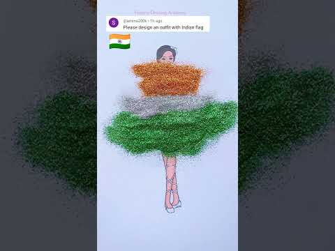 Dress design with Indian flag #creativeart  #satisfying