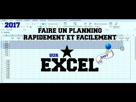 TUTO Faire un planning rapidement et facilement sur EXCEL