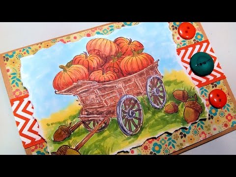 Stamp Giveaway & Fall Pumpkin Wagon Card Coloring Tutorial!