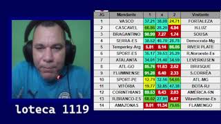 Palpites ( percentual da loteca 1119 )