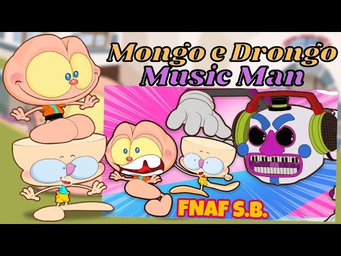 Mongo e Drongo em FNAF Security Breach com MUSIC MAN - Parte 4 (REACT)