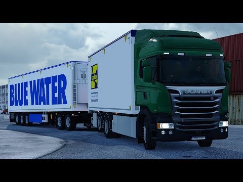 ETS2 1.28 - Scania Tandem Gigaliner - ProMods 2.20 - Kraker Walkingfloor in Denmark(Winter!)