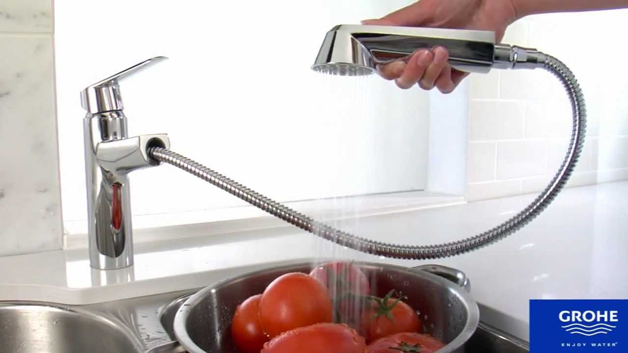 GROHE 33330001 Eurodisc SingleHandle Kitchen Sink Faucet, StarLight Chrome