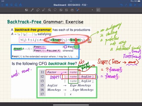 [HD] EECS4302 F22 - 2022-11-22 - Left Factoring, LL(1) vs. LR(1), Bottom-Up Parsing & RMDs