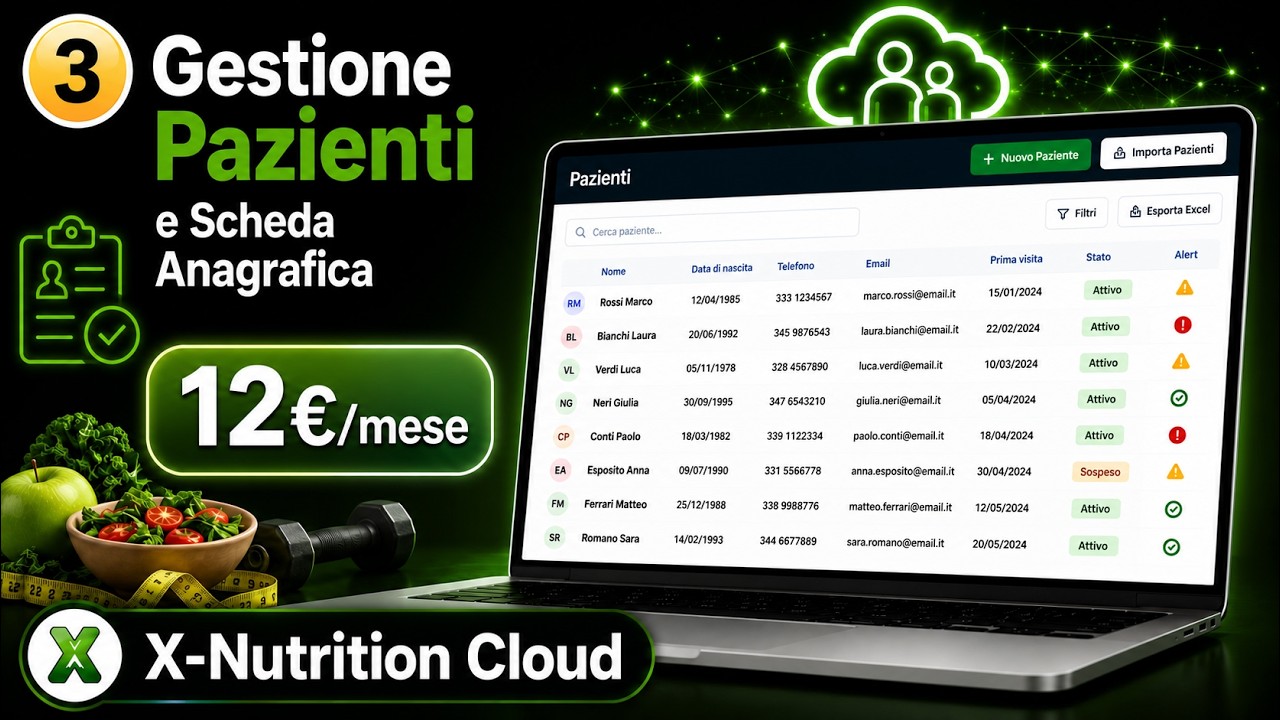Gestione Pazienti e Scheda Anagrafica X-Nutrition Cloud
