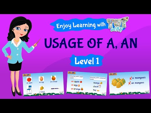 Use of A & An For Kids | English Grammer | Grade 1 | Tutway