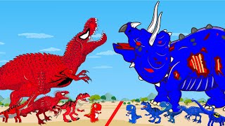 Wild dinosaurs: Triceratops vs T-rex- Jurassic Park Visitor Fall Inside Dinosaur Cage