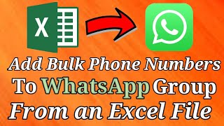 How to Add Bulk Phone Numbers to WhatsApp Group From an Excel File | Excel to WhatsApp Group