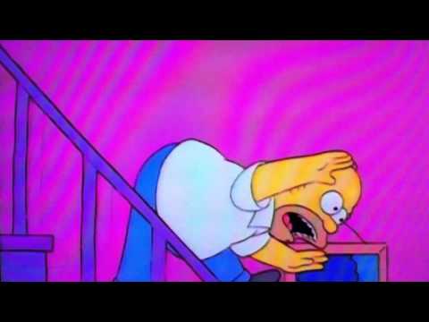 Homer Simpson falls down the stairs