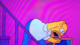 Homer Simpson falls down the stairs