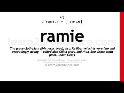 Pronunciation of Ramie | Definition of Ramie