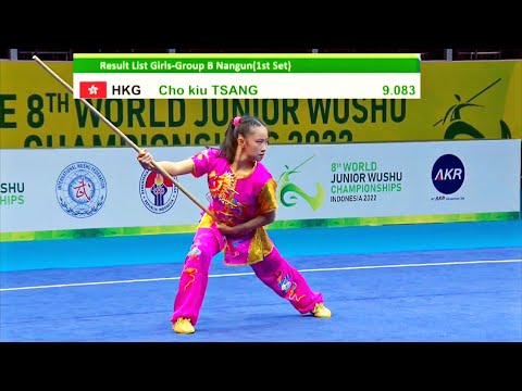 Cho Kiu Tsang 🇭🇰 9.08 score🥇Nangun Group B girls, 8th World Junior Wushu Championship Indonesia
