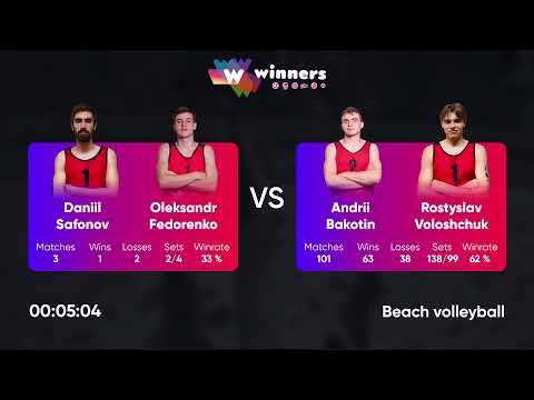 01:40 D. Safonov / O. Fedorenko - A. Bakotin / R. Voloshchuk 06.12.2022 | Winners Beach Volleyball
