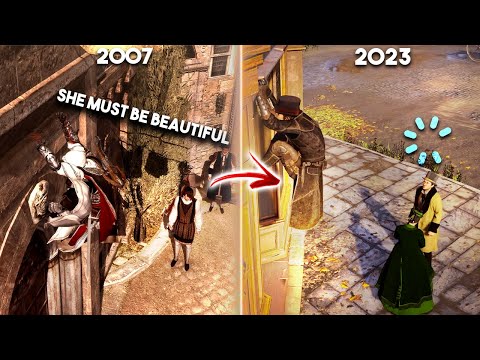 How NPCs React to Climbing in Every Assassin's Creed Game || Stunt Reaction