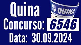 RESULTADO da QUINA 6546, Resultado Quina, Quina 30/09, QUINA de hoje,