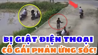 Bị GIẬT điện thoại bất ngờ, cô gái quăng mũ chạy bộ đuổi theo tên C.ƯỚP!