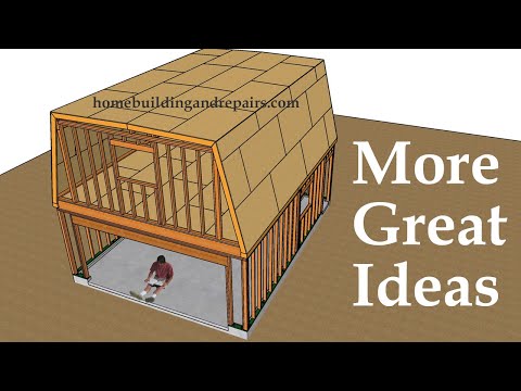 How To Build Two Car Garage With Half Mansard Roof And Stairs - Building Education Series Part 17