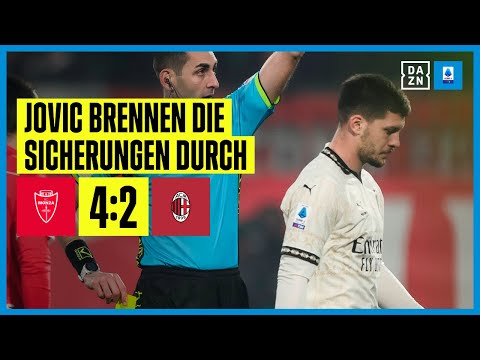 Jovic mit Ohrfeige! Milan geht in wildem Spiel baden: Monza - AC Milan | Serie A | DAZN Highlights