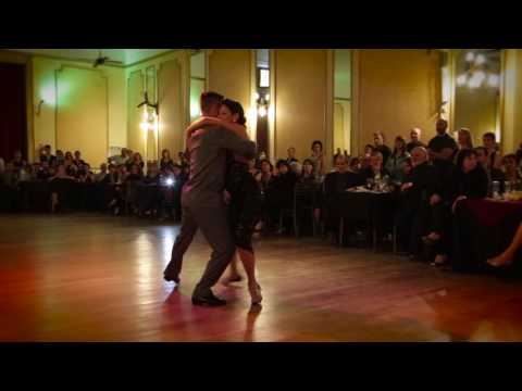  Moira Castellano  and  Javier Rodriguez  are  dancing  at  Mujercitas Tango Fest  in  2016