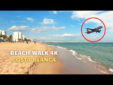 Costa Blanca 2021 Alicante Spain Beach Walk 4K Urbanova