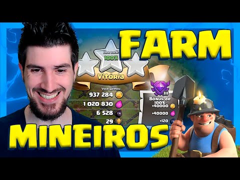 LIMPANDO GERAL COM MINEIROS NO CLASH OF CLANS!