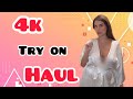 4K Try On Haul 4K Transparent Cleaning Lingerie Chic Mesh Dress Try On Haul