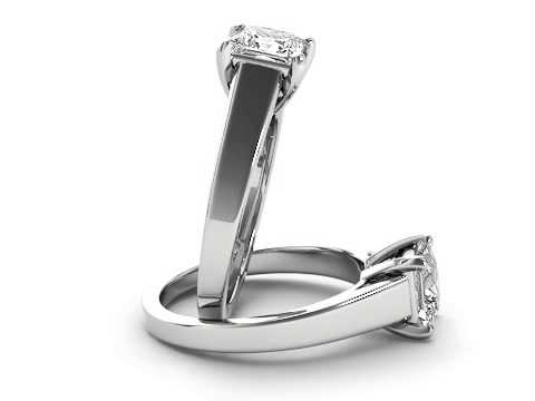 1ct TDW Princess-Cut Diamond Solitaire Engagement Ring in 14k White Gold