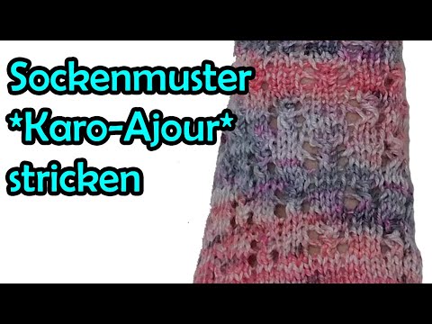 Sockenmuster *Karo-Ajour* stricken