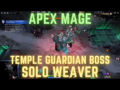 Dota 2 - Aghanim's Labyrinth Apex Mage Level 5 | How to Solo Temple Guardian Boss Using Weaver