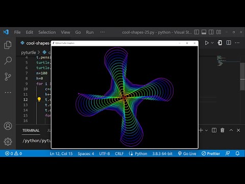 Python Turtle Graphics 35 Cool Shape Drawing Python Turtle Coding Video Learnonpy