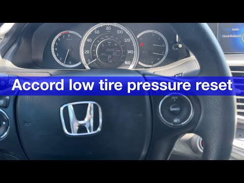 2015 Honda Accord How to reset low tire pressure warning