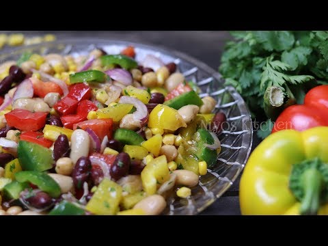 Healthy Mexican Bean Salad Recipe | Mix Beans Salad