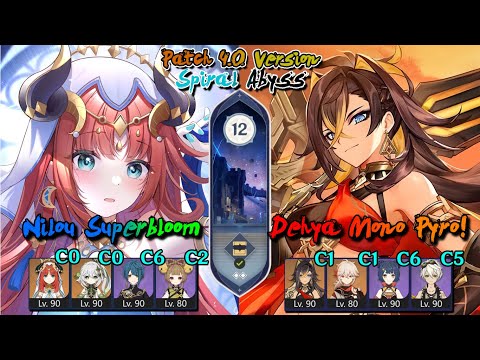 [Genshin Impact(ID)] C0 Nilou SuperBloom and C1 Dehya Mono Pyro - Floor 12 ~ Full Stars Ver 4.0