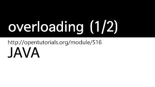 Java - overloading (1/2)