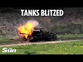 Ukraine drones blast invading soldiers as Russian tanks explode in smoke