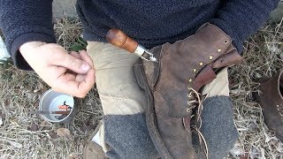 Whites Boots restoration part 2  ....&    How to use a stitching Awl