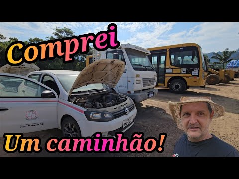 Visita aos veículos do leilão na Prefeitura de Vitor Meireles SC, e comprei um caminhão 